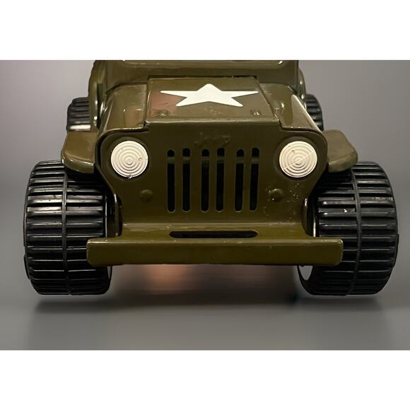 Vintage Pressed Steel Tonka Army Jeep No Canopy Roof 1960’s 6.5” Long One Star - Picture 3 of 10